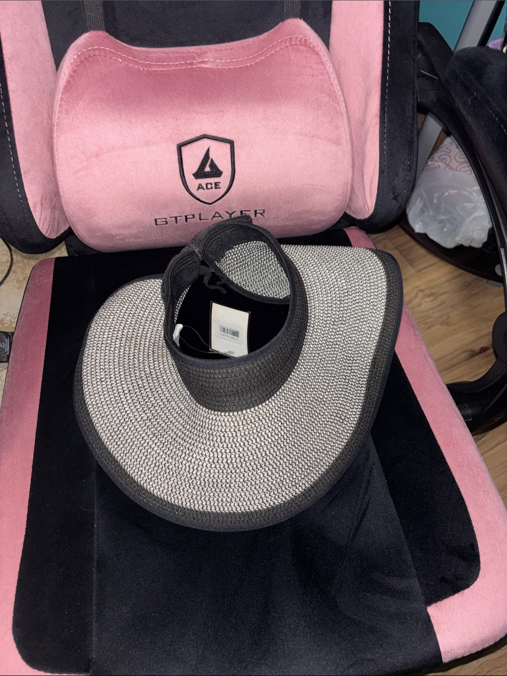 Women’s Black and Gray Sun Visor Hat
